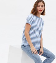 New Look Maternity Blue Stripe Short Sleeve T-Shirt